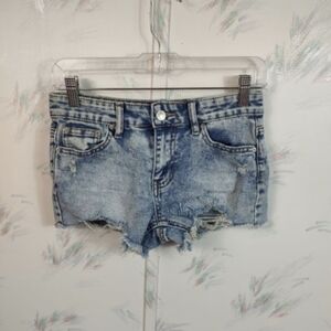 Project Rebel Denim Acid Wash Jean Shorta Juniors 1 Cut Off Distressed